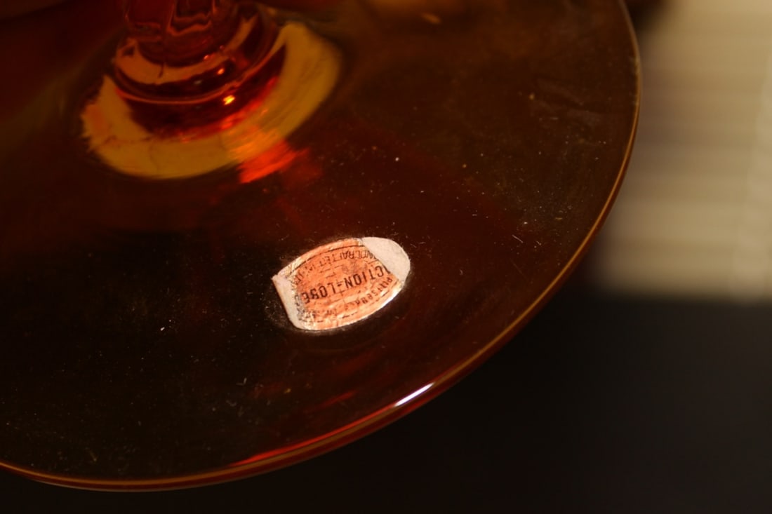 A Blenko (?) Large Goblet with Label - 4