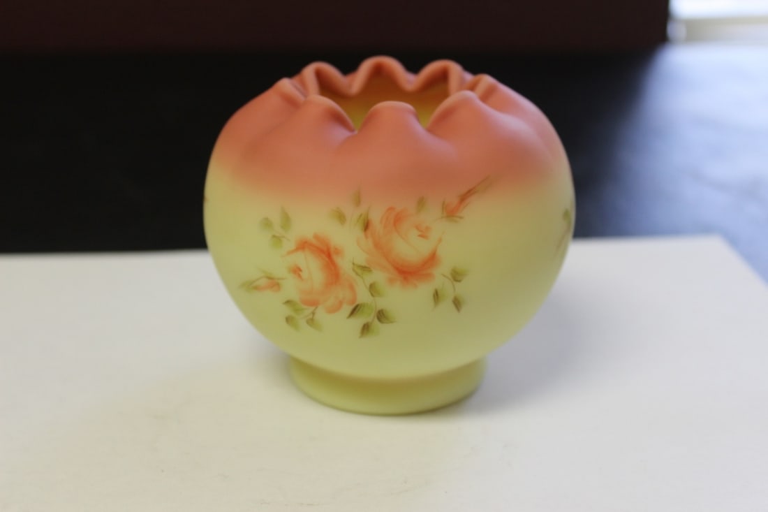 A Peachblow Vase - Rare: Hand painted and signed "Haught" Rare - 3 5/8" tall