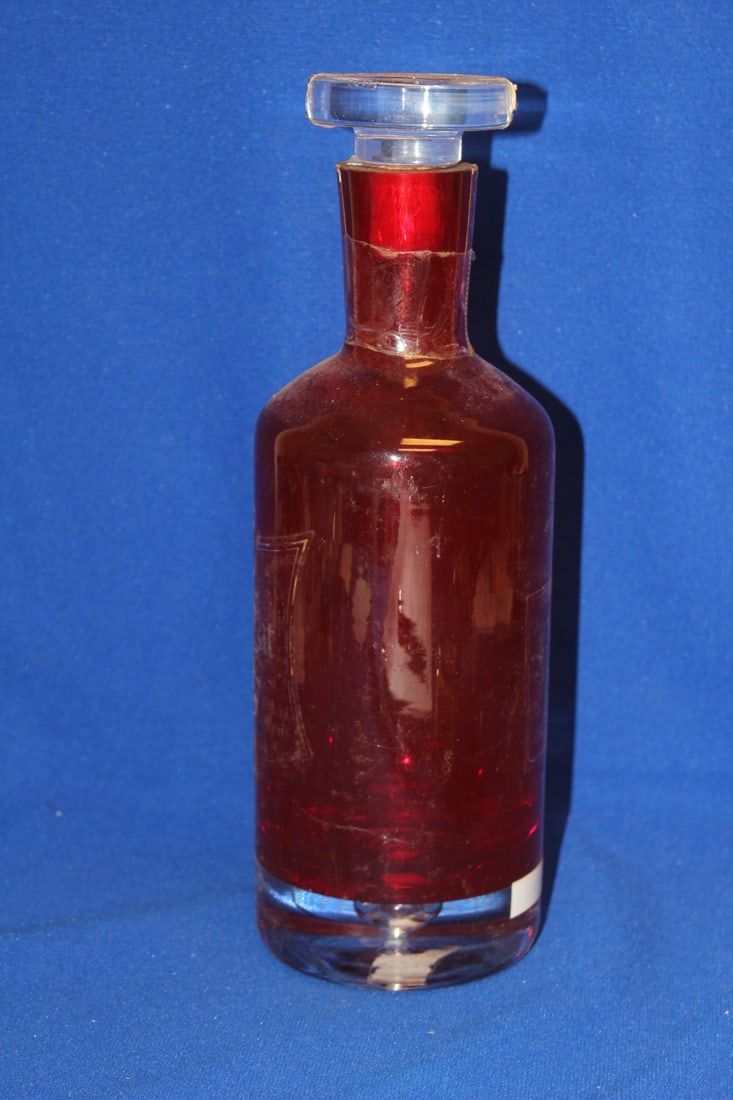 A Ruby Red Artglass Decanter - 2
