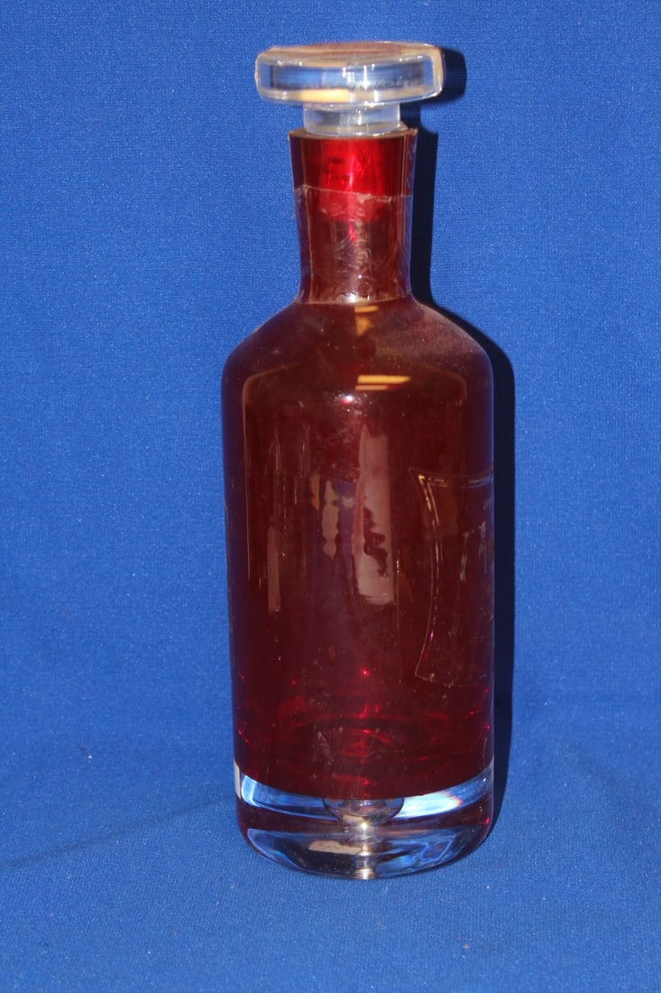 A Ruby Red Artglass Decanter - 4
