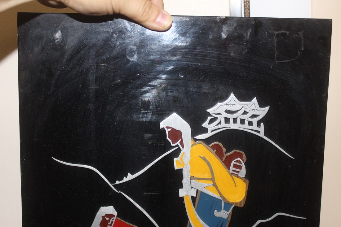 Retro Asian Lacquer Panel - 4