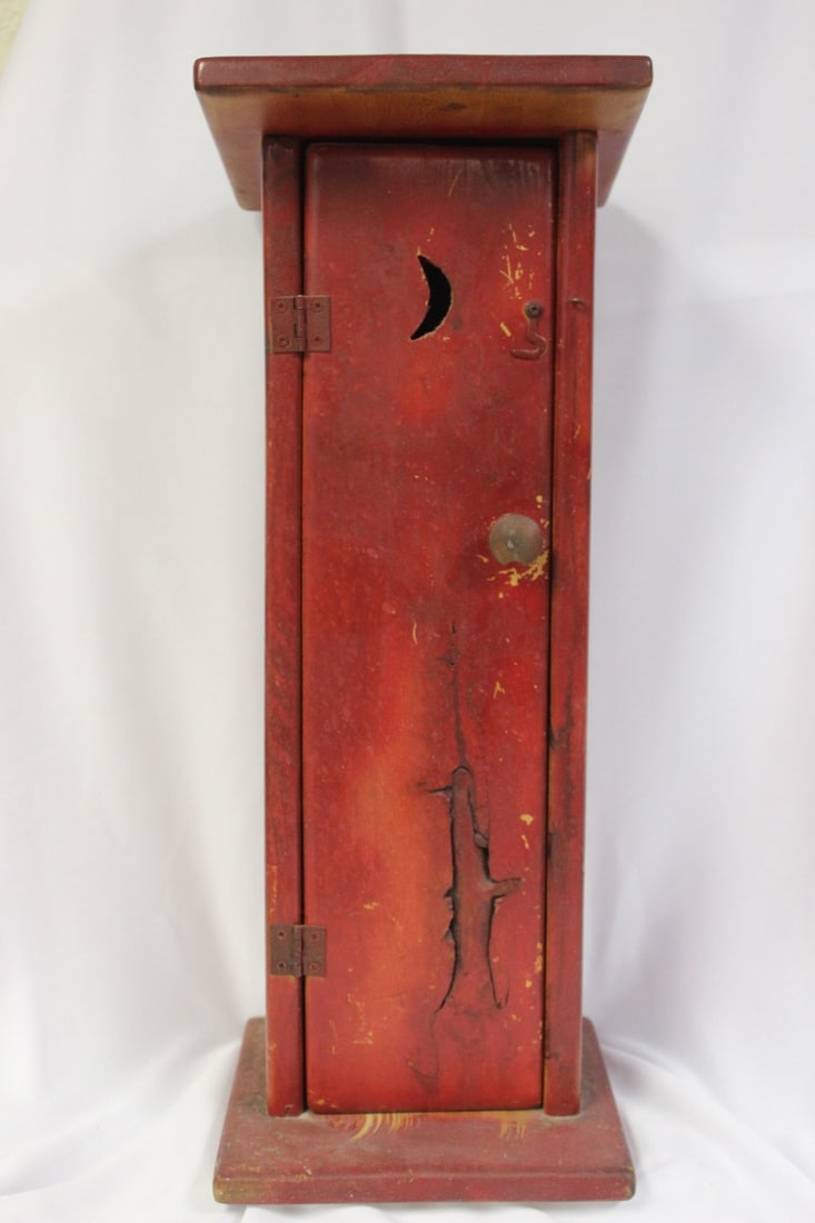 A Wooden Out House Model: 20 3/4" tall