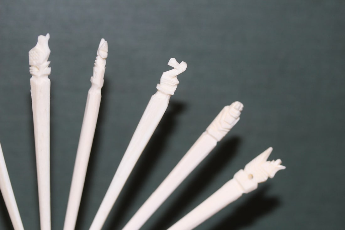 A Chinese Bone with Toothpicks - 4