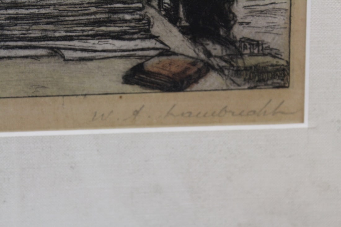 A William Alphonse Lambrecht Handcolored Etching - 4