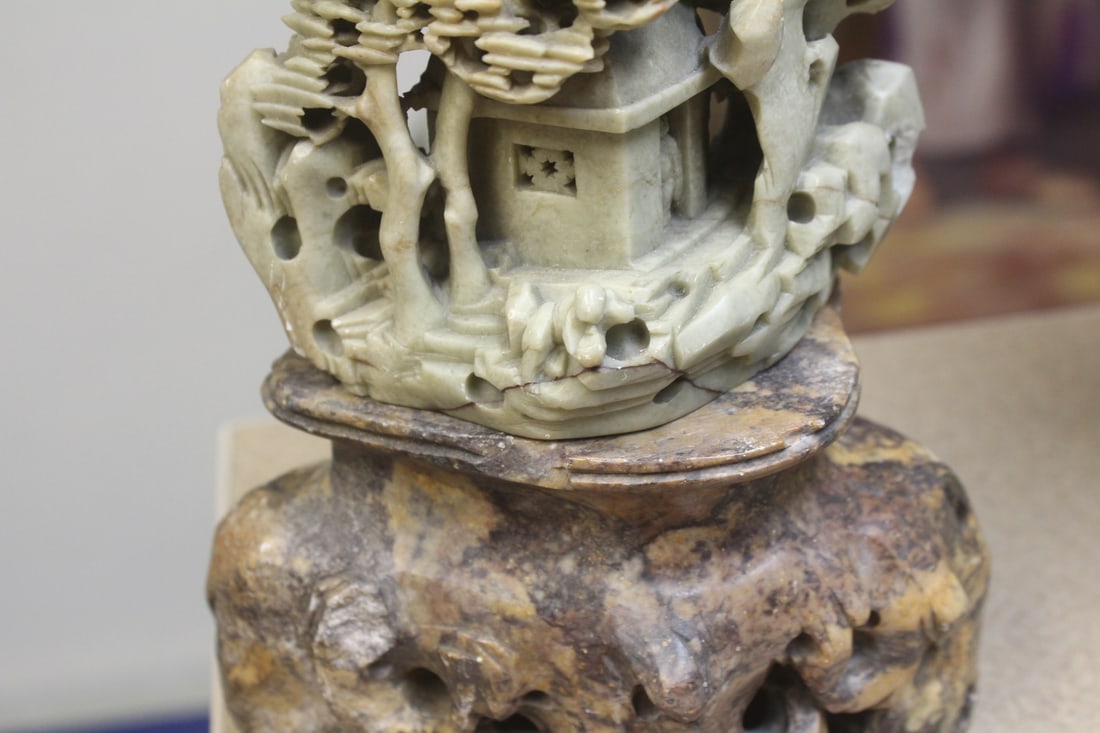 Large Soap Stone Mountain Scene - 3