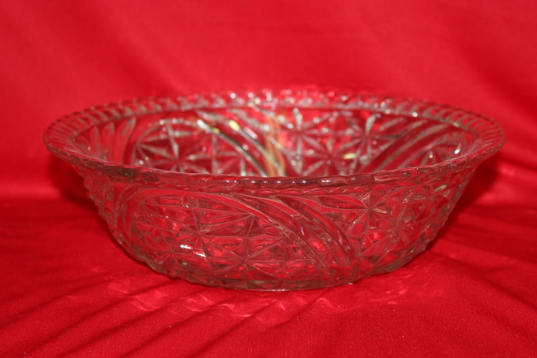A Pressed Glass Bowl: 10 1/2" in diameter
