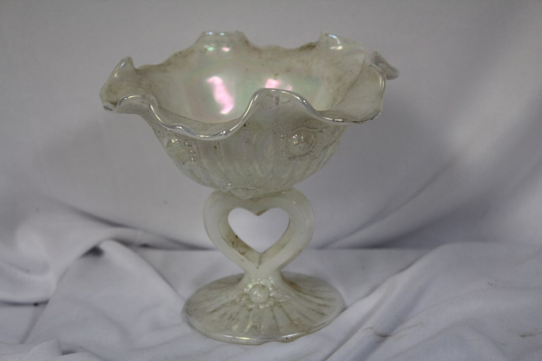 A Luster Glass Compote: 5 1/4" tall