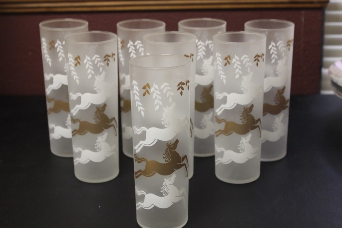 Set of 8 Retro Tall Frost Cups: 7 inches tall each