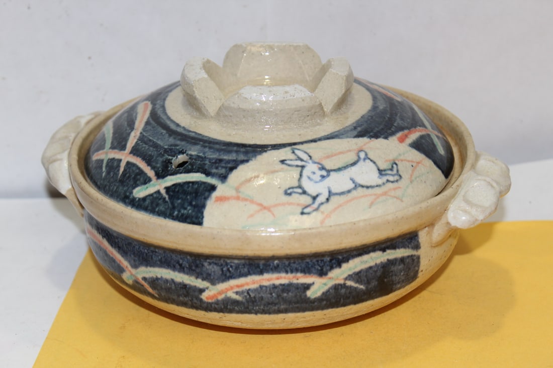 An Oriental Clay Pot: most likely Japanese - 8 1/4" across