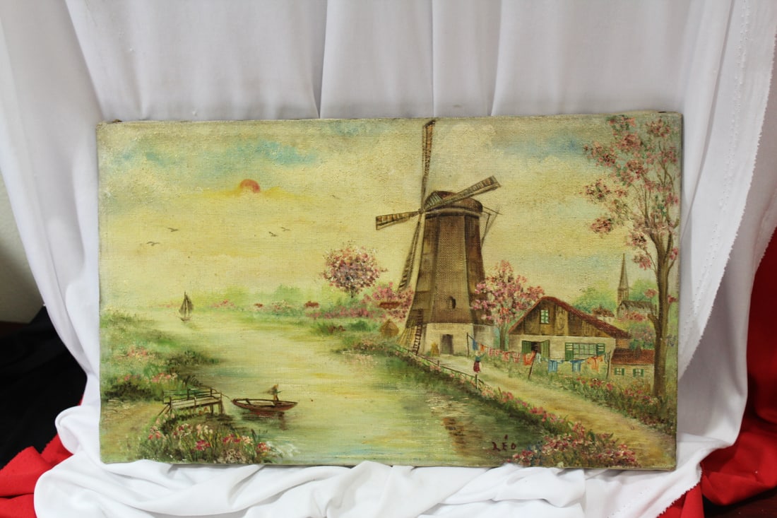 An Antique/Vintage Oil on Canvas: signed: Leo - unframed - early to mid 20th century - nice subject