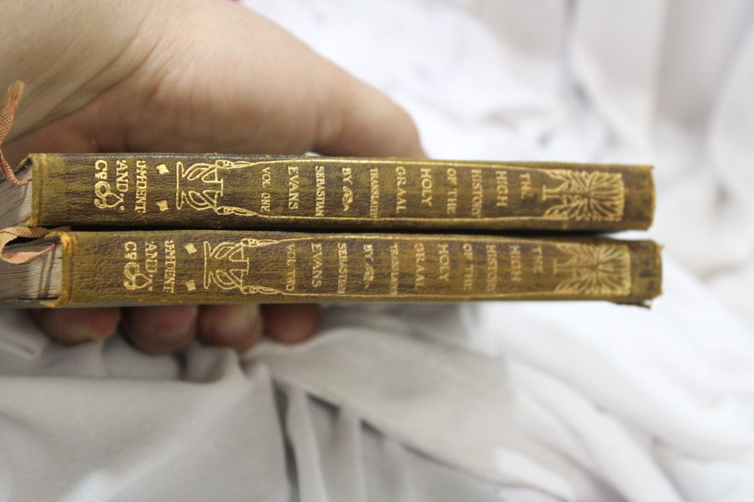 Hardcover Books: History of the Holy Graal: Leather bound book - volume I-II. - 1899 edition - rare