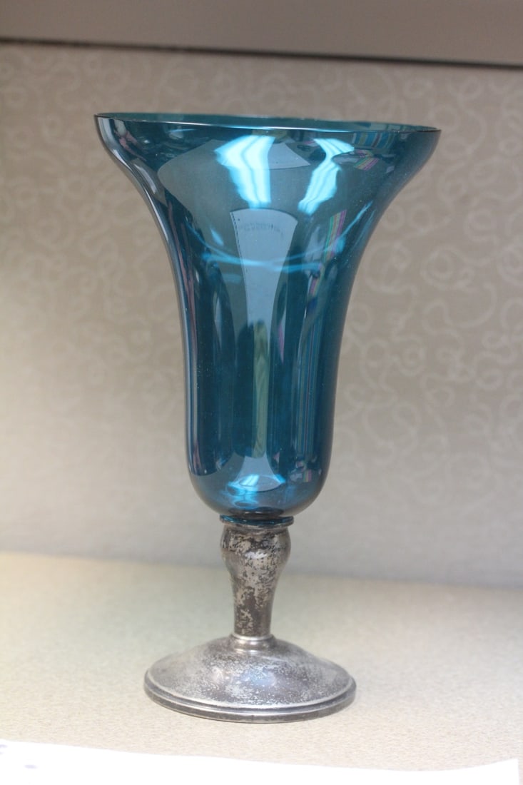 Gorham Vase: signed Gorham - sterling weighted base - 9 1/2" tall