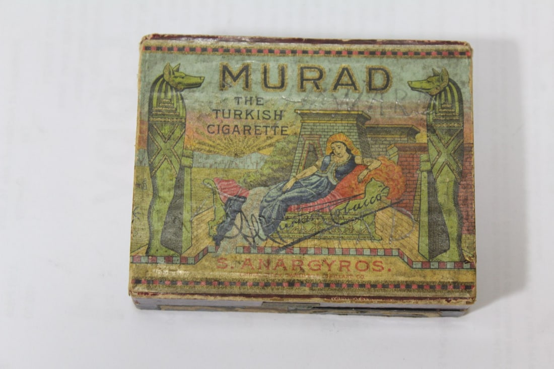 A Vintage 1920's Murad Turkish Cigarette Box: as shown