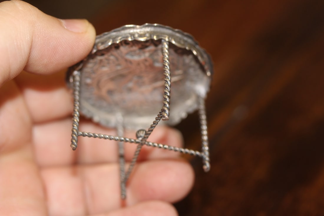 A Miniature Sterling Repousse Table - 3