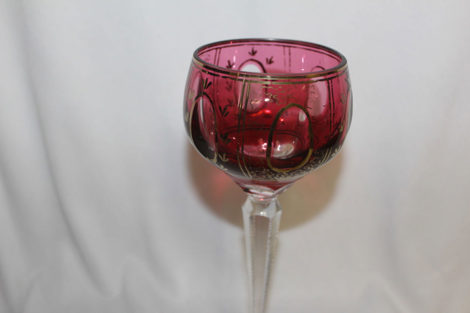 A Ruby Red Cut Glass Goblet - 2