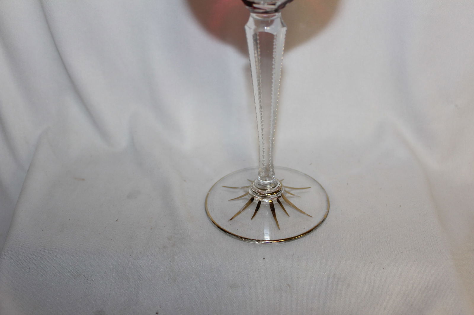 A Ruby Red Cut Glass Goblet - 3