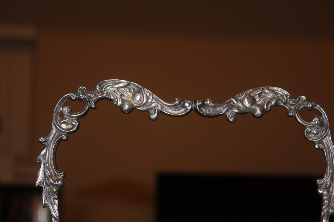 Real Ornate Silverplate Rectangular Basket - 4