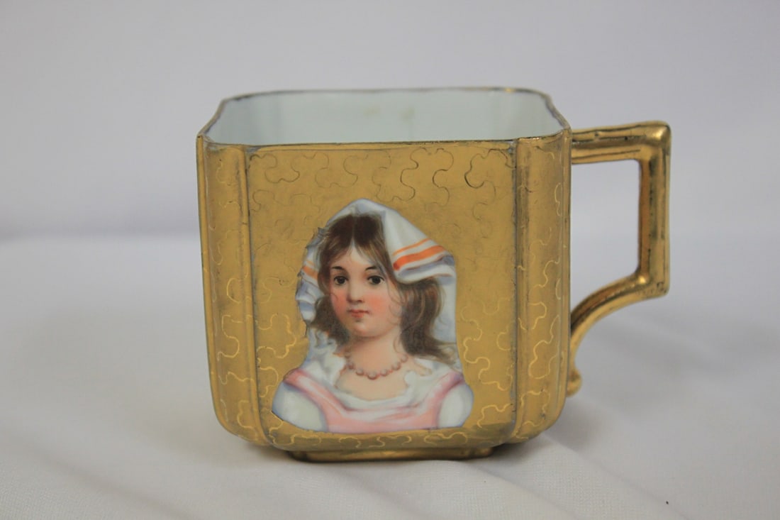 Handpainted Portrait Cup: 3 1/2" across