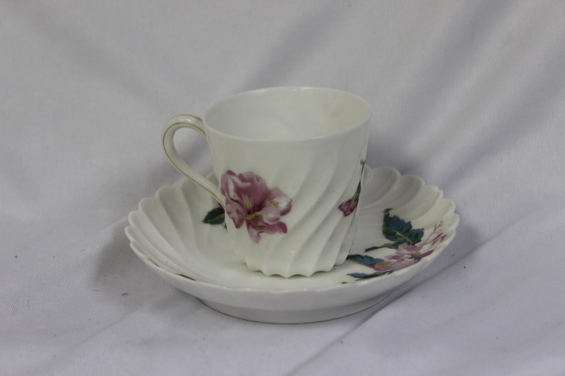 A Rare Limoge Salesman Sample Cup: and saucer - cup= 2 1/8" tall