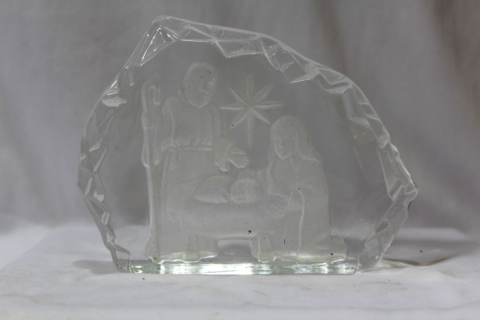 A Glass Plaque: 7 1/8" wide