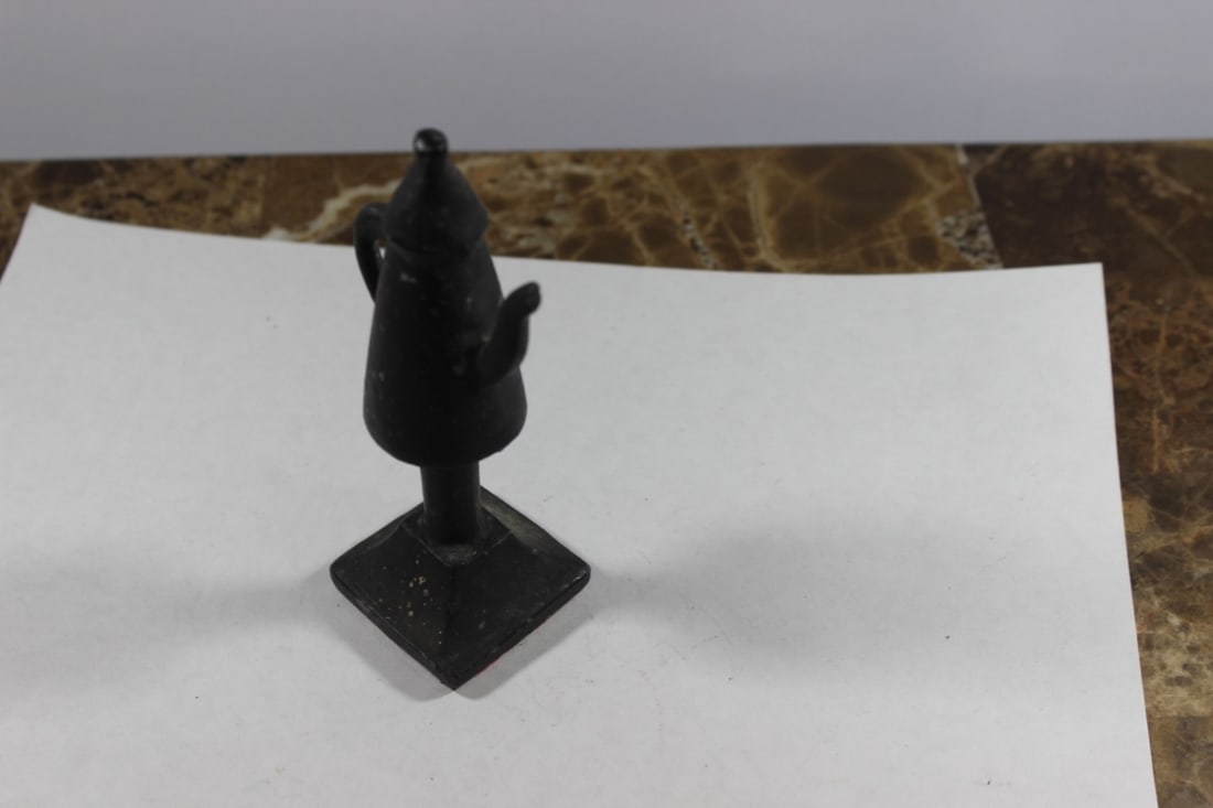 A Solid Metal Teapot on Stand - 3