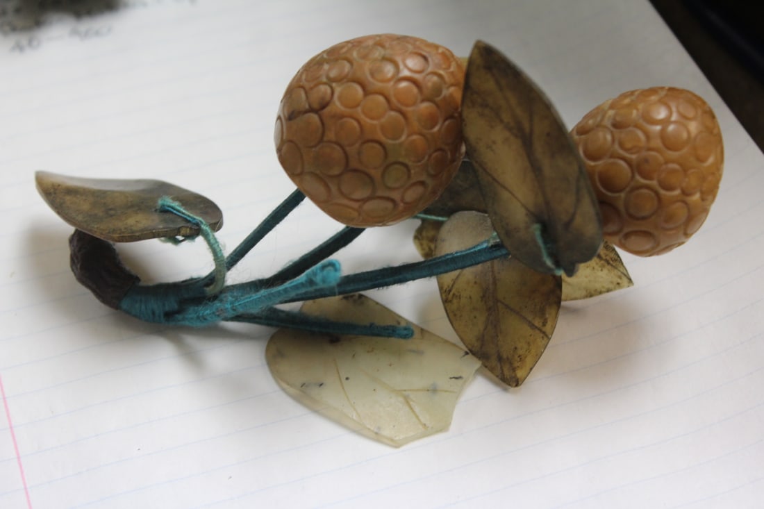 Jade/Stone Chinese Fruit: approximately 5 3/4" across