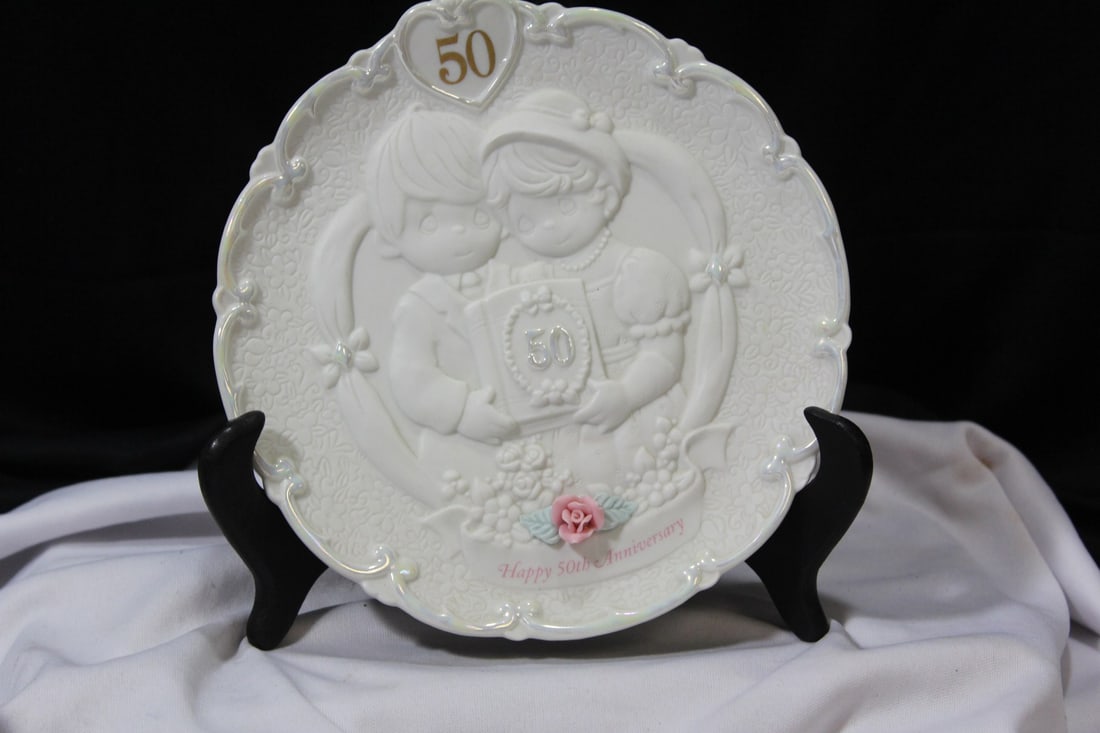 A Precious Moments Plate: 50th Anniversary - 6 3/4" in diameter