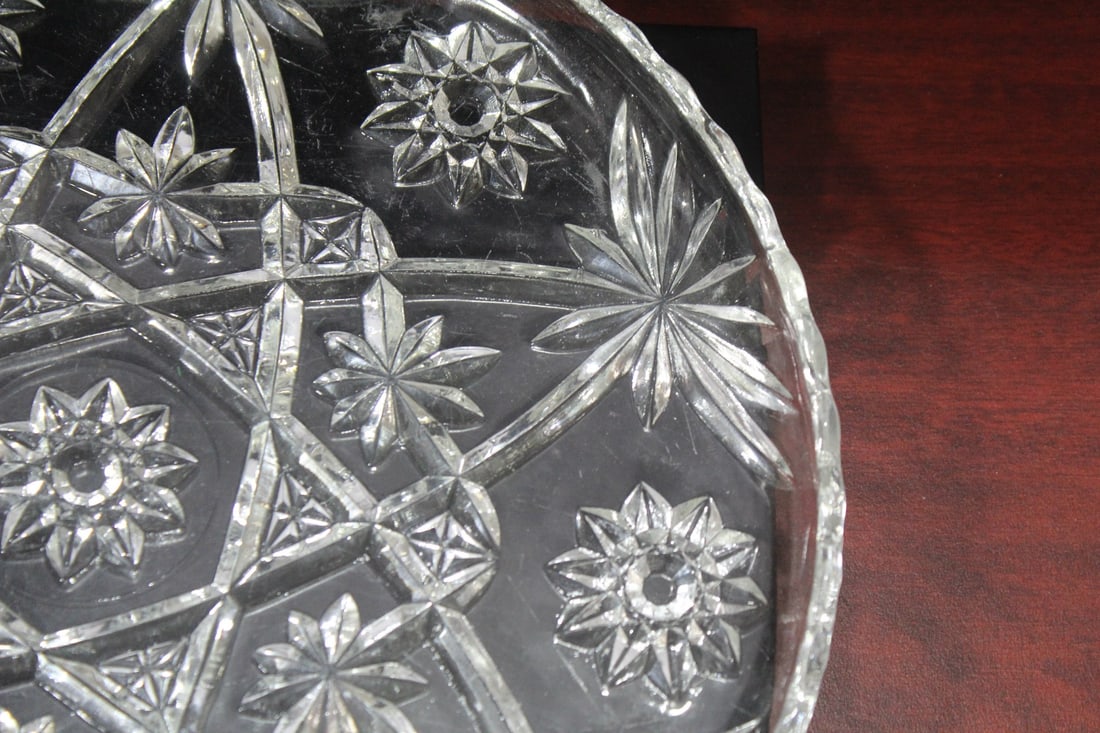 A Pressed Glass Tray - 4