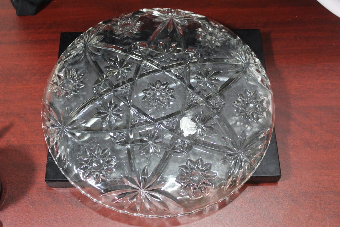 A Pressed Glass Tray - 7