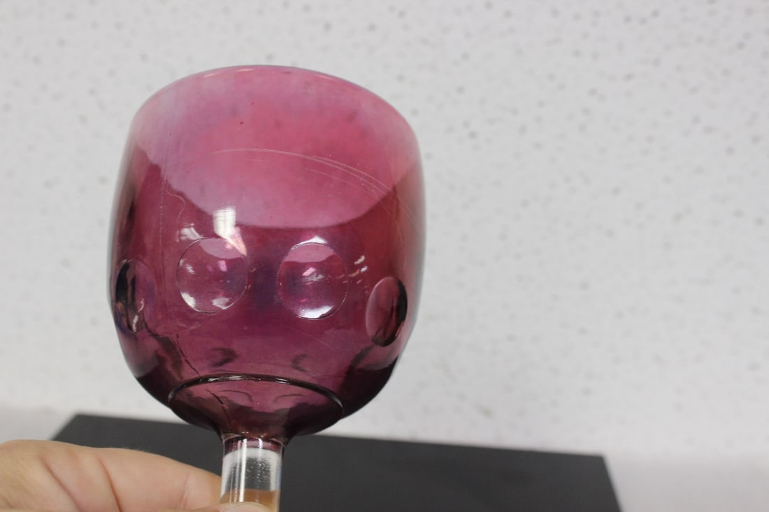 A Cranberry Colour Goblet - 2