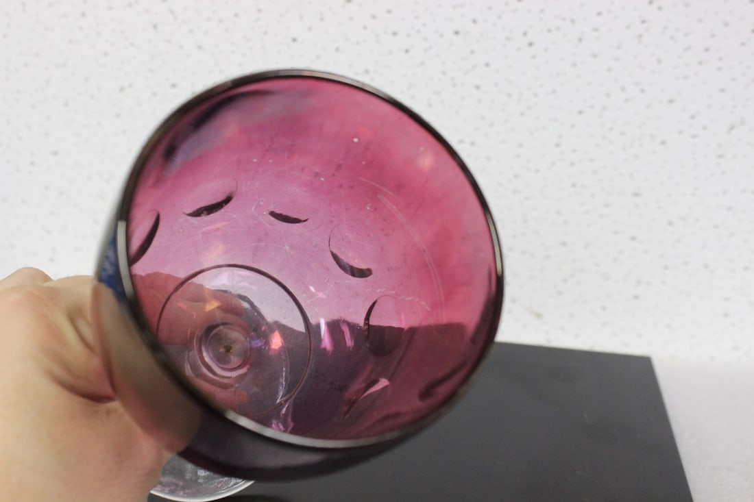 A Cranberry Colour Goblet - 3