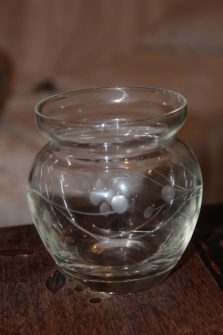 Etched Glass Container - 3