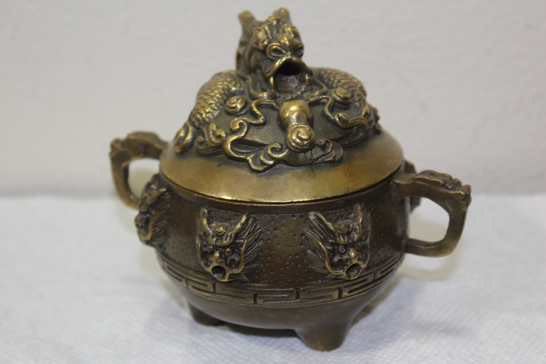 A Signed Chinese Bronze Censor - 2