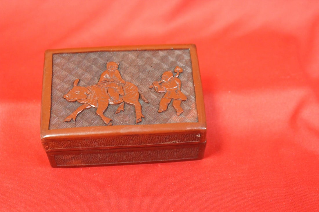 An Antique Chinese Cinnabar Rectangular Box (1 of 4)