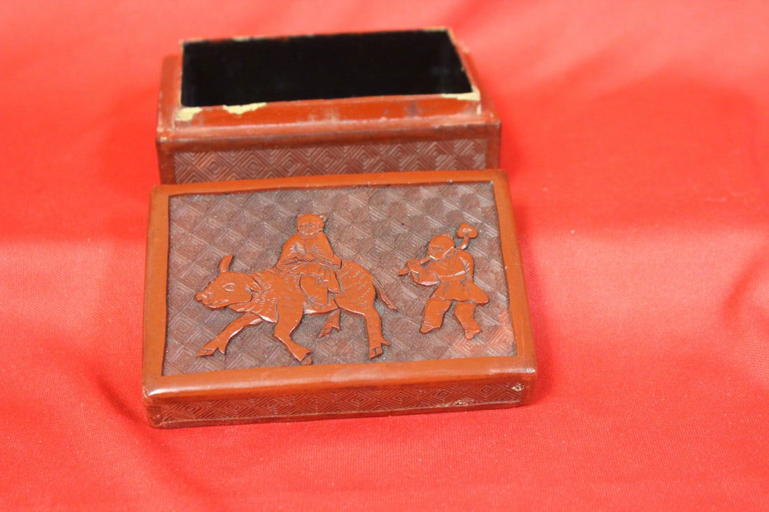 An Antique Chinese Cinnabar Rectangular Box - 2