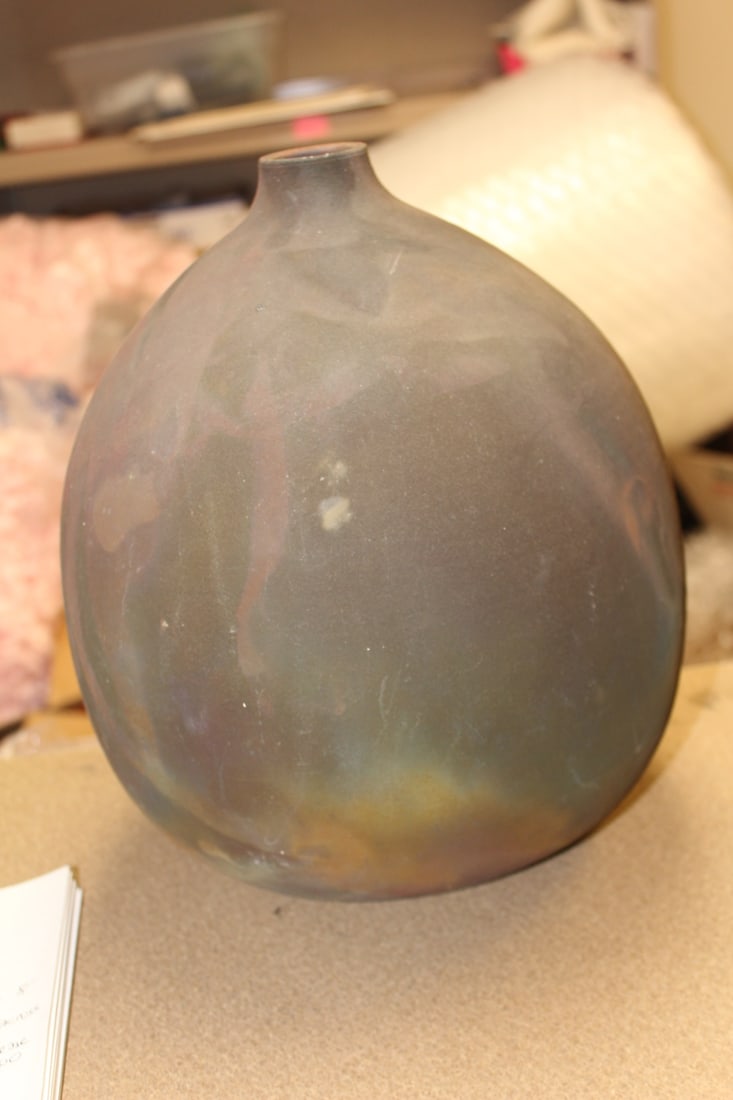 Signed Raku Pottery Jug (1 of 5)