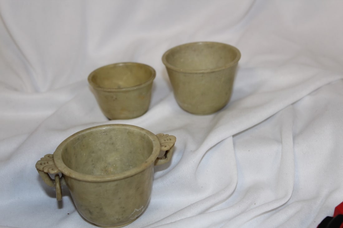 Chinese Soapstone Stacking Cups - 4