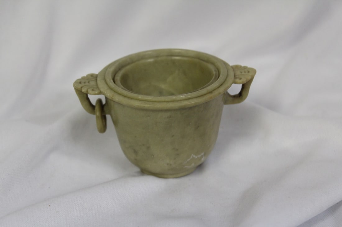 Chinese Soapstone Stacking Cups - 5
