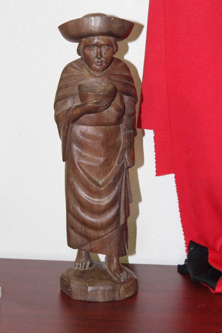 A Wooden Figurine: 12 1/2" tall