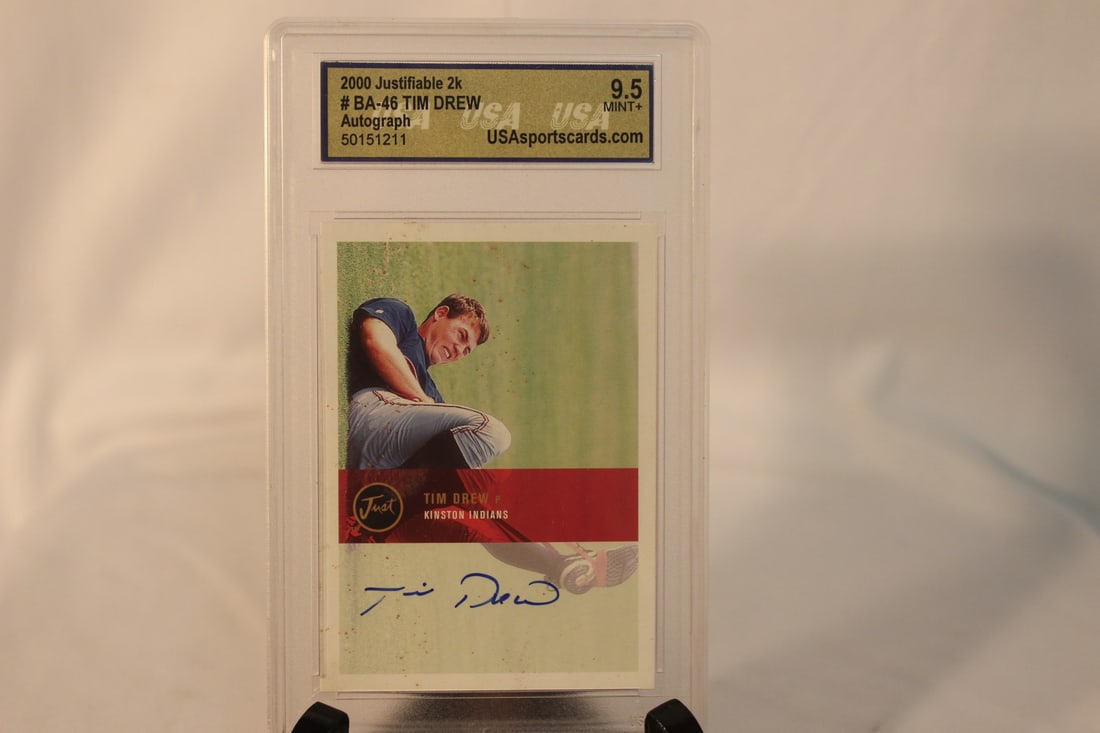 Tim Drew Autographed Baseball Card Graded: as shown