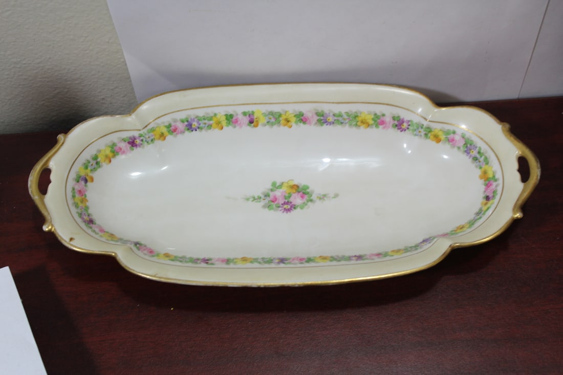 A Vintage Nippon Vegetable Dish: with 2 handles - 13" across