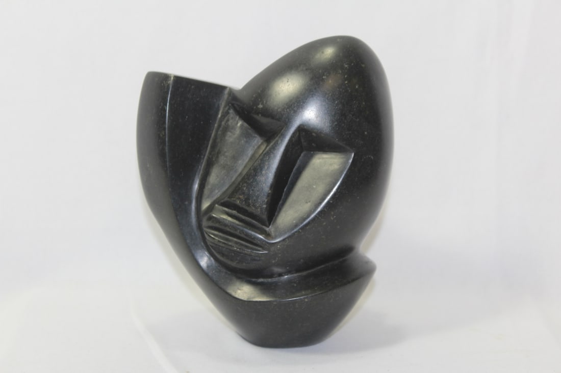 A Heavy Soapstone Bust: Modern design - 6 5/8" tall