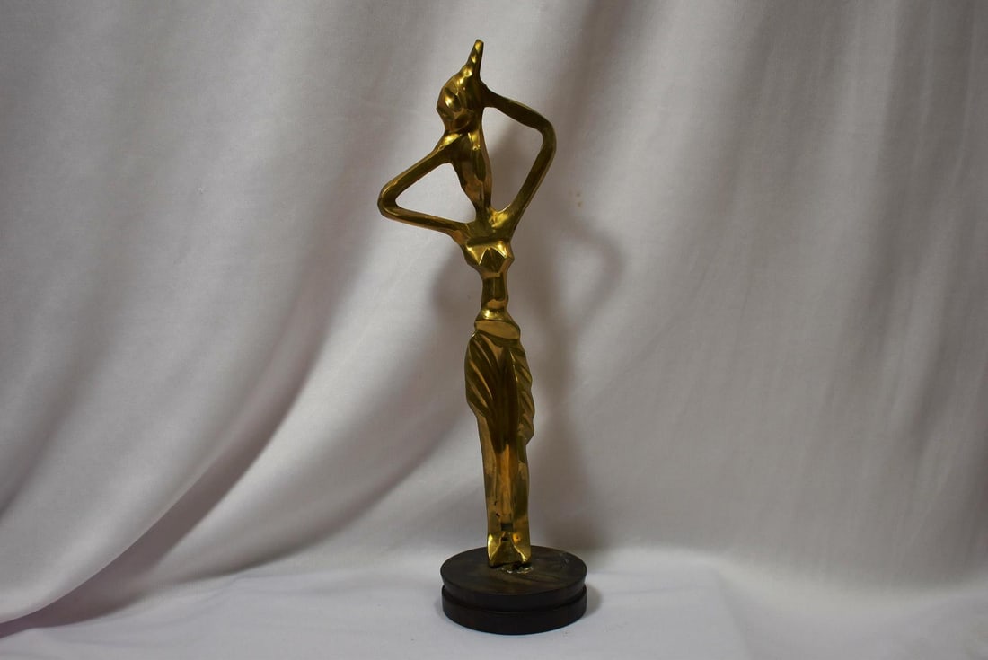 A Modern Style Statue: on a wood stand - 12" tall