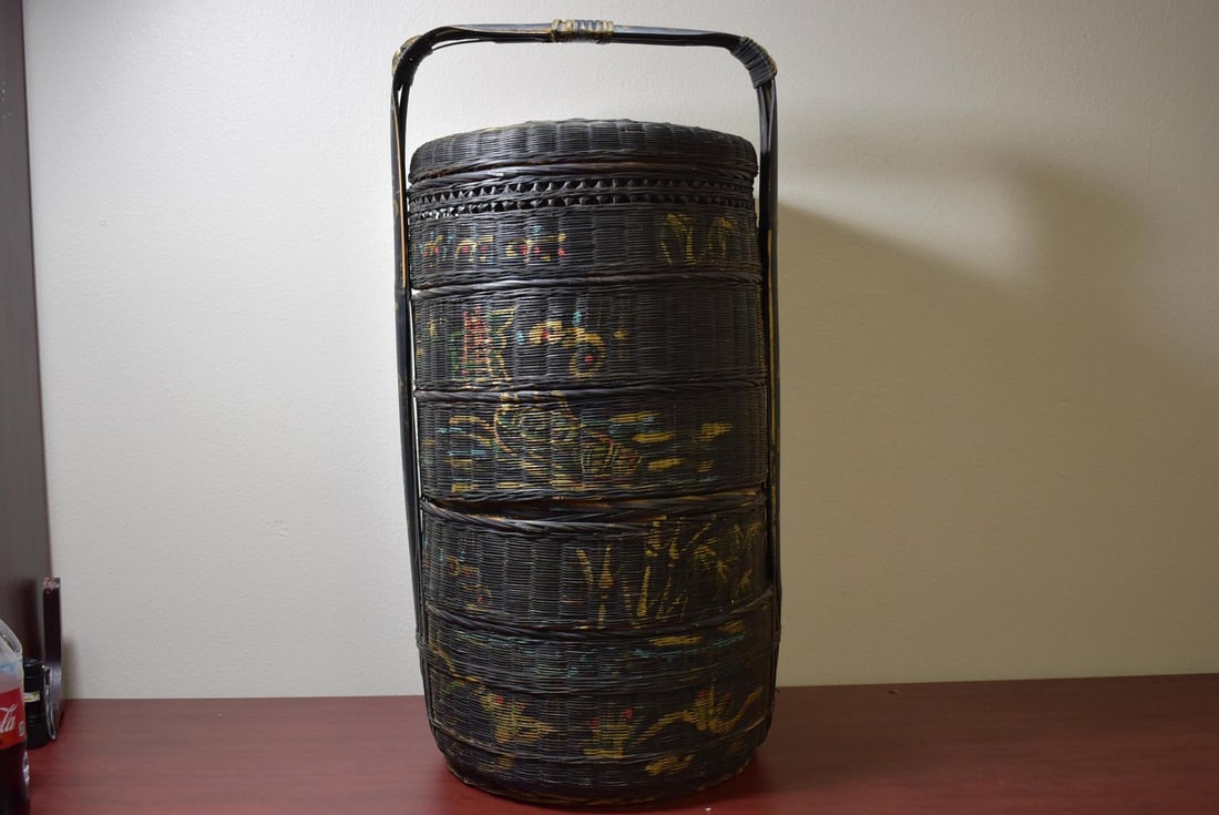 A Vintage Chinese Food Basket: 30" tall