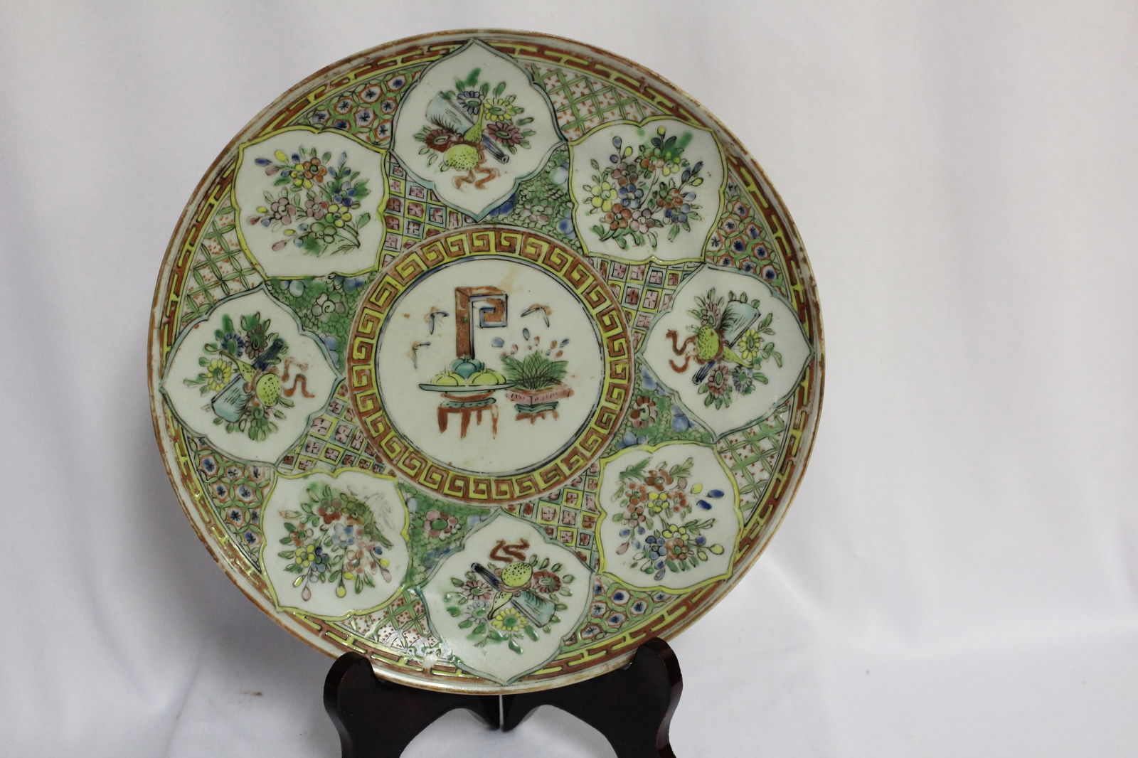 A Rare Chinese Famille Rose Plate: 9 1/2" in diameter - 19th century