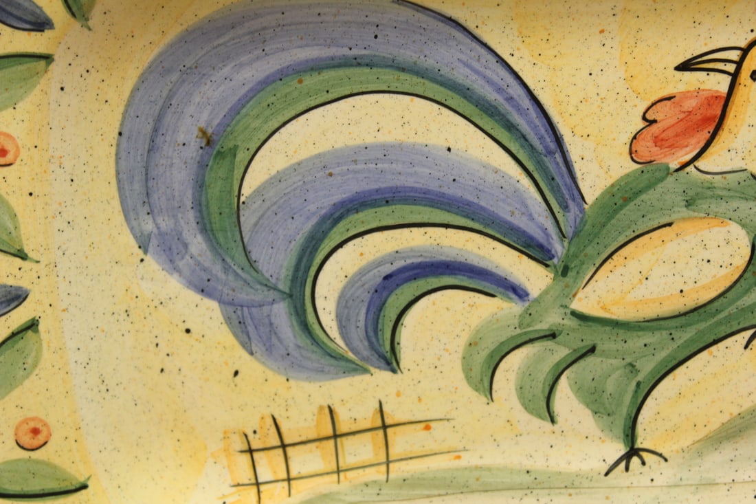 Bella Rooster Ceramic Rectangular Tray - 3