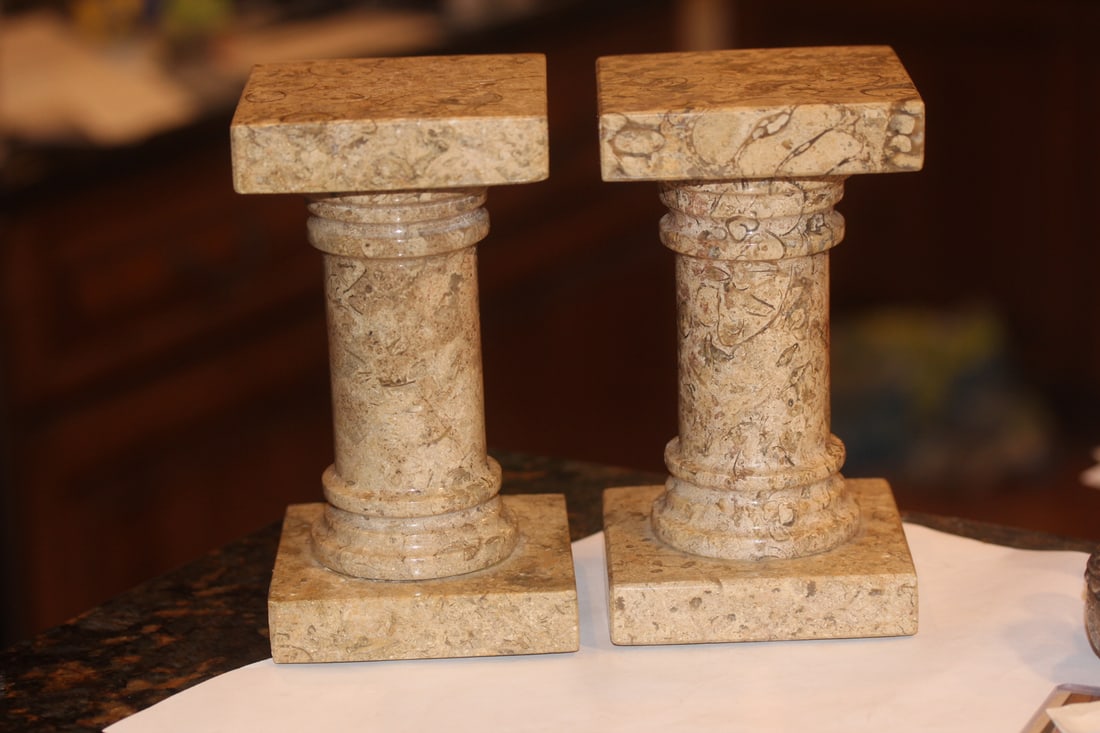 Pair of Marble Pedestal Form Stand (1 of 4)
