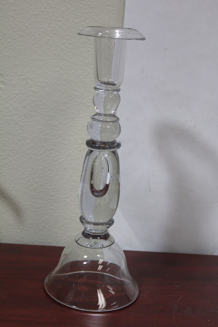 A Single Glass Candlestick (1 of 5)