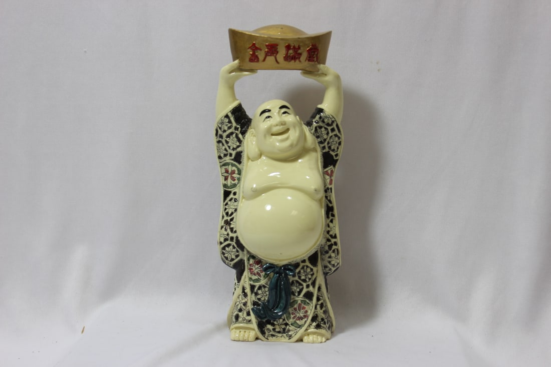 A Resin Buddha: 9" tall