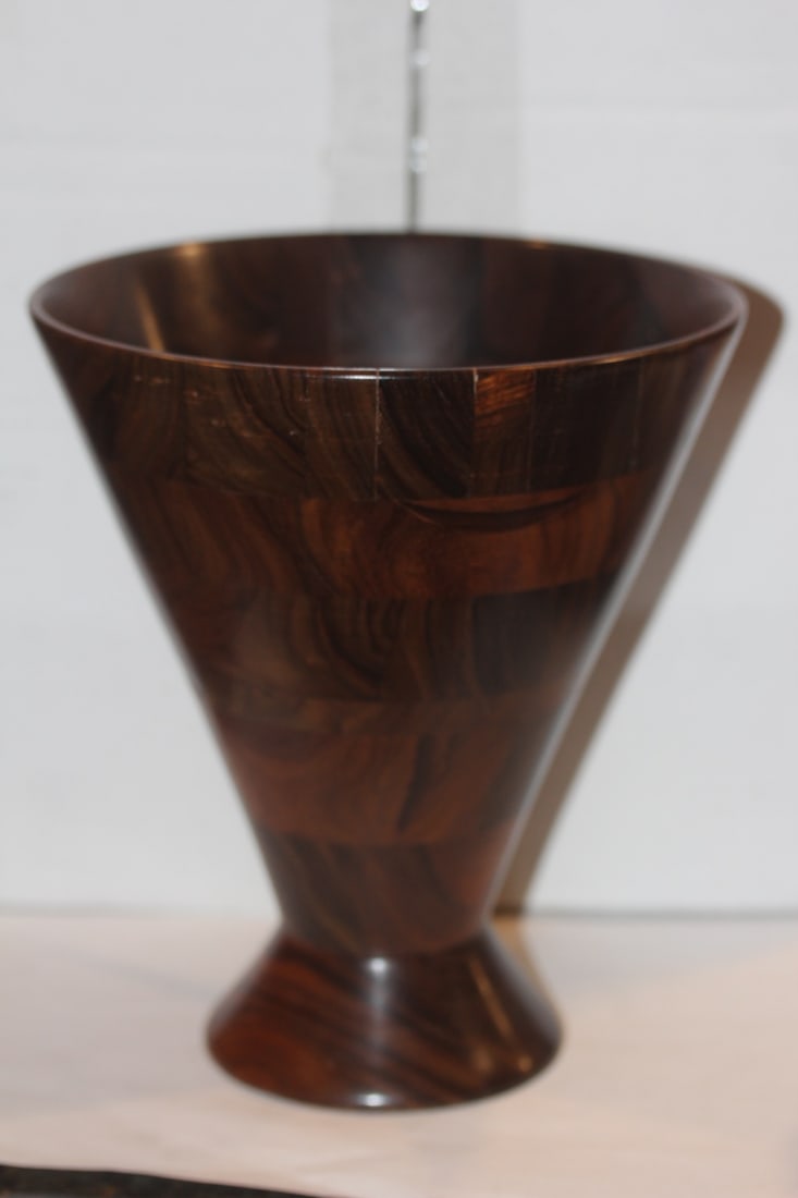Signed Romeo Corriveau Wooden Vase: dated 2005 , just right before his death - 7 1/4" tall